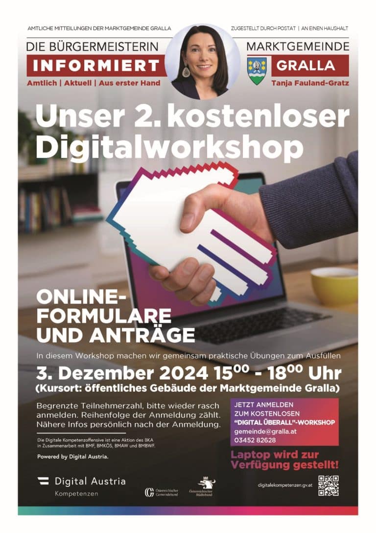 Arthur R Gralla Die Bürgermeisterin informiert - Marktgemeinde Gralla